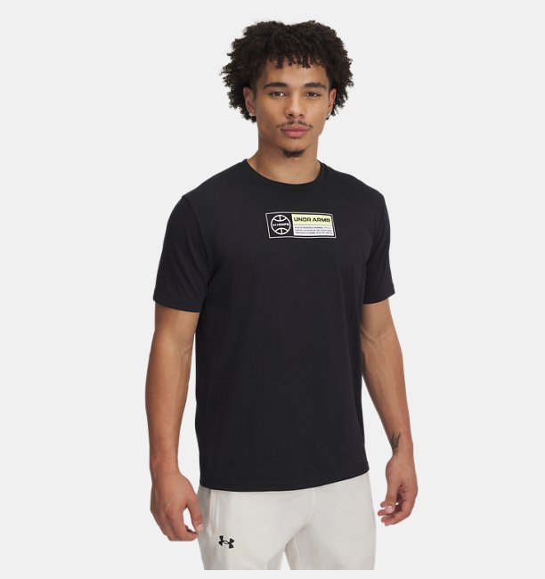 Erkek UA 60/40S Hoops T-shirt Siyah