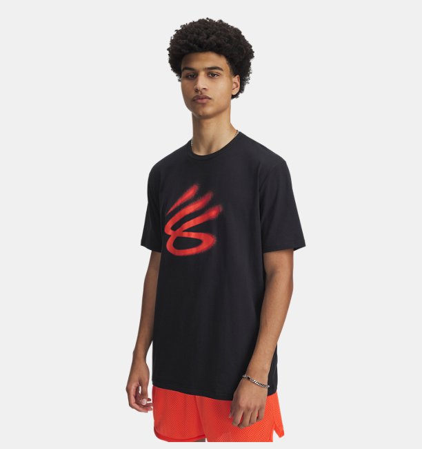 Erkek UA Curry Playable Tee 1 T-shirt Siyah