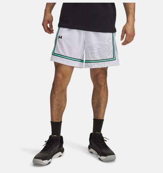 Beyaz Erkek UA Zone Pro 7inch Mesh Baskılı Şort