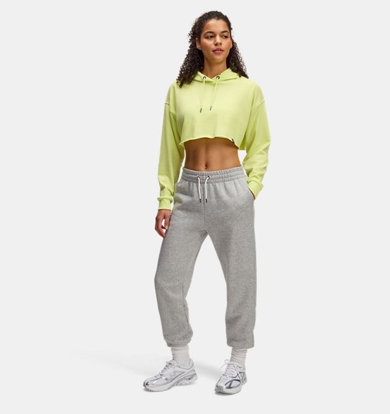 Sarı Kadın UA Icon Terry Crop Kapüşonlu Sweatshirt