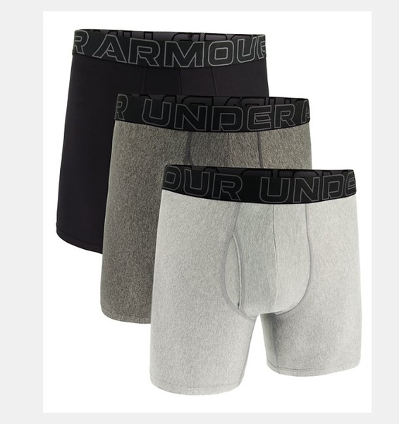 Gri Erkek UA Performance Tech 6" Boxerjock - 3'lü Paket