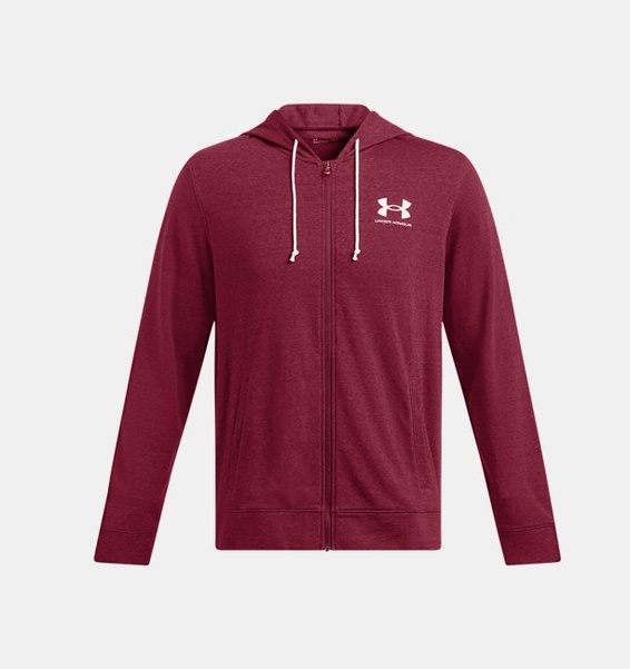 Bordo Erkek UA Rival Terry LC Tam Fermuarlı Sweatshirt