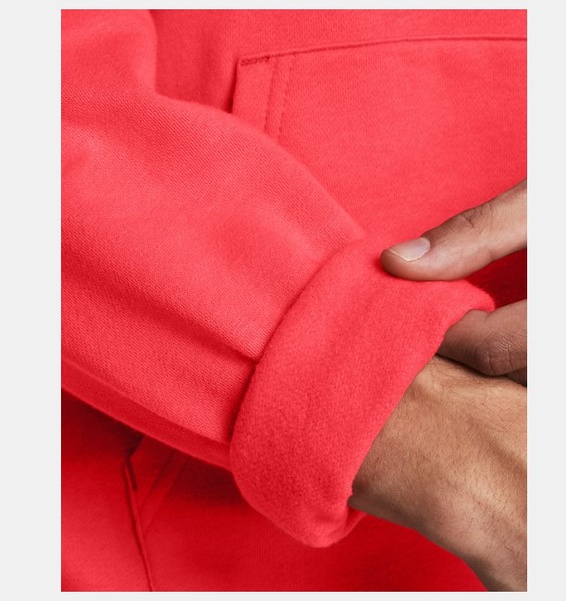 Kırmızı Erkek UA Rival Fleece Kapüşonlu Üst