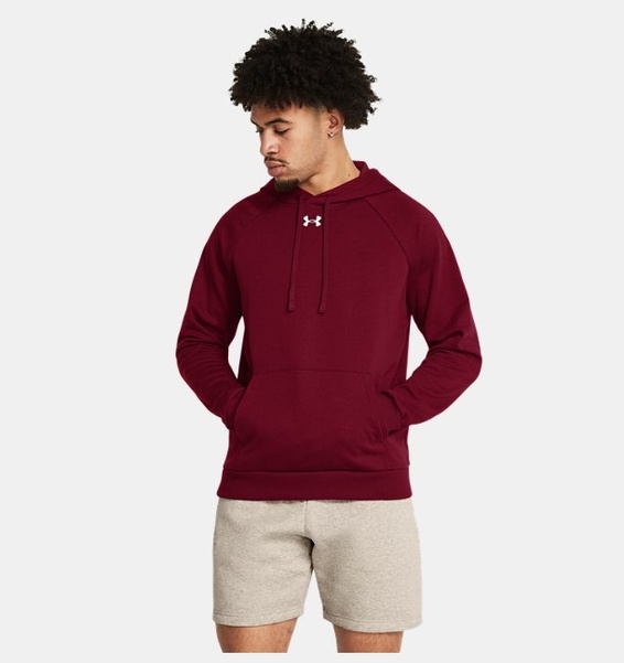 Bordo Erkek UA Rival Fleece Kapüşonlu Üst