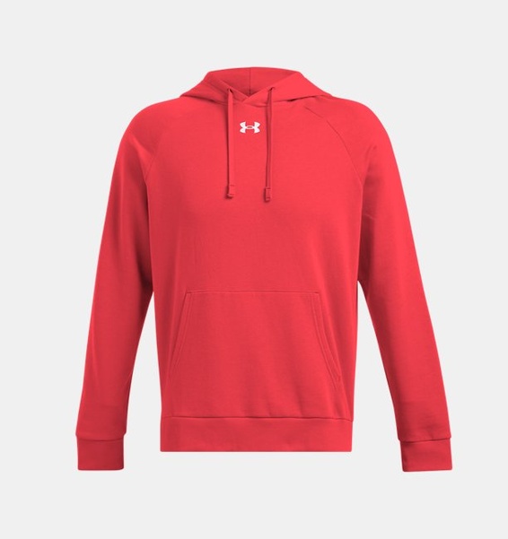 Kırmızı Erkek UA Rival Fleece Kapüşonlu Üst