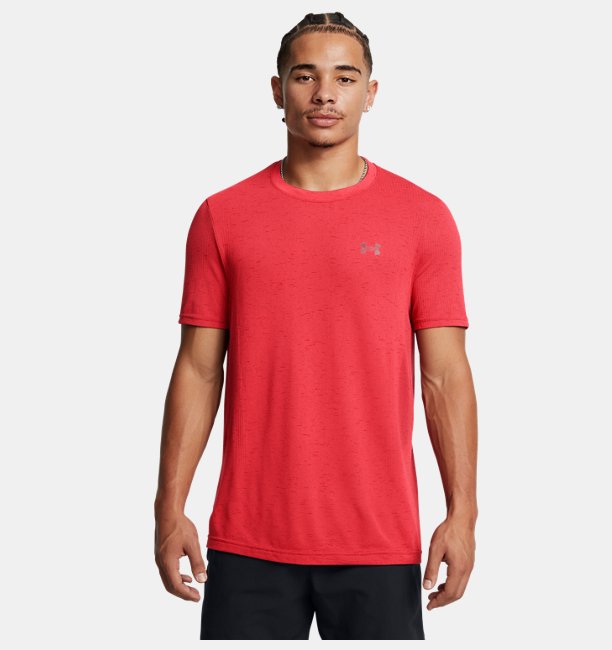 Erkek UA Vanish Dikişsiz Kısa Kollu T-shirt Kırmızı