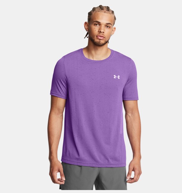 Erkek UA Vanish Dikişsiz Kısa Kollu T-shirt Lila