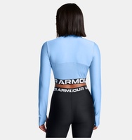 Kadın UA HeatGear Rib 1/4 Fermuarlı Uzun Kollu Tişört