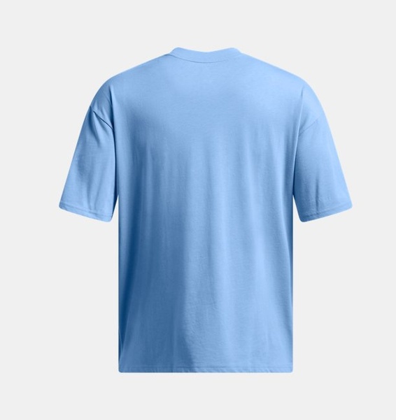 Mavi Erkek UA Heavyweight Oversized Branded Kısa Kollu T-shirt