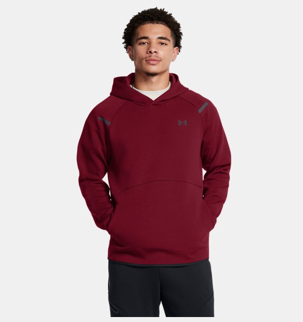 Erkek UA Unstoppable Fleece HD EU Sweatshirt Bordo