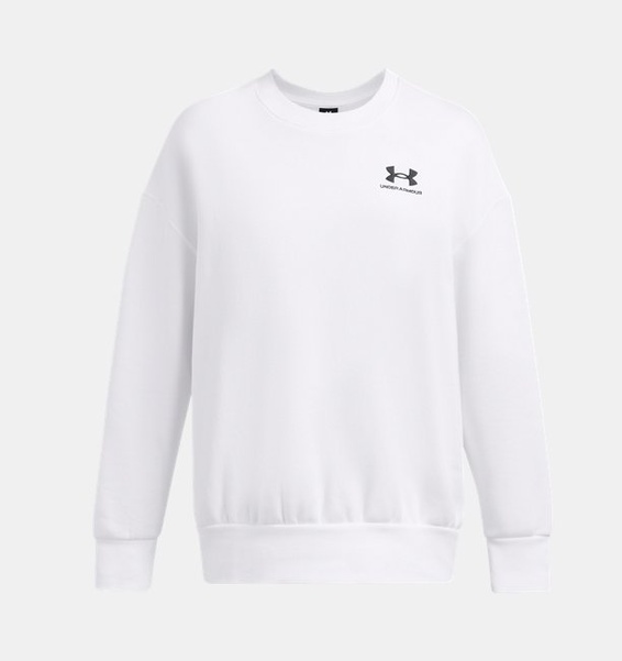 Beyaz Kadın UA Icon Fleece Oversized Bisiklet Yaka Sweatshirt