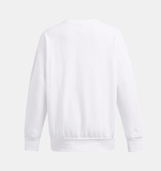 Beyaz Kadın UA Icon Fleece Oversized Bisiklet Yaka Sweatshirt