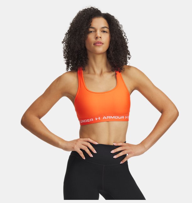 Kadın UA Crossback Mid Spor Sütyeni Kırmızı