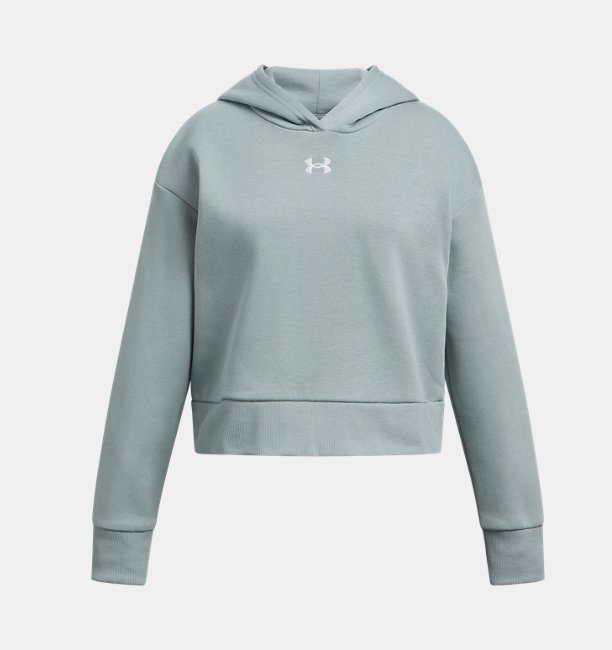 Çocuk UA Rival Fleece Kapüşonlu Üst Yeşil