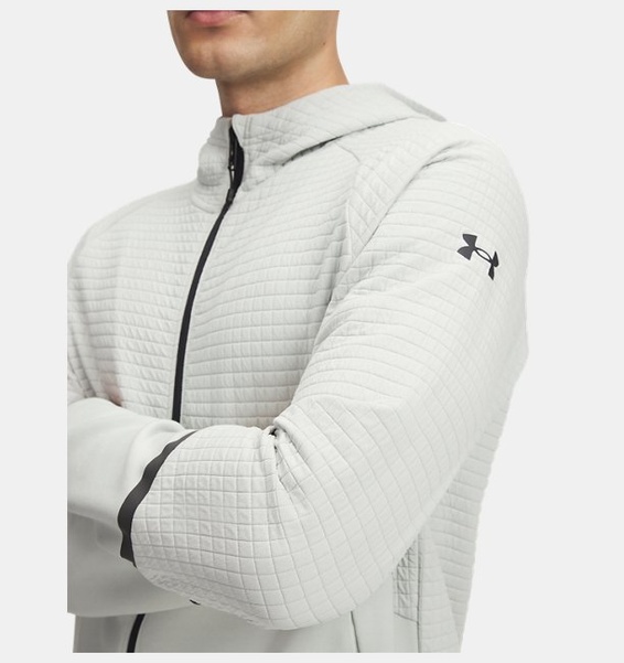 Yeşil Erkek UA Unstoppable Fleece Grid Tam Fermuarlı Sweatshirt