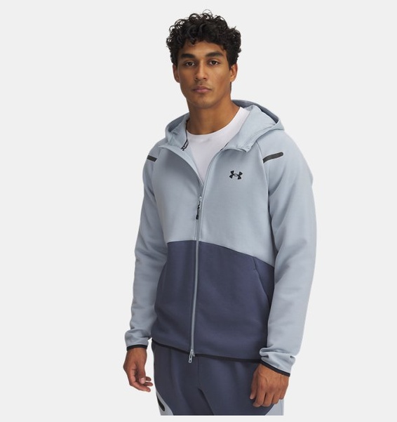 Mavi Erkek UA Unstoppable Fleece Tam Fermuarlı HD EU Sweatshirt