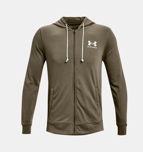 Haki Erkek UA Rival Terry LC Tam Fermuarlı Sweatshirt