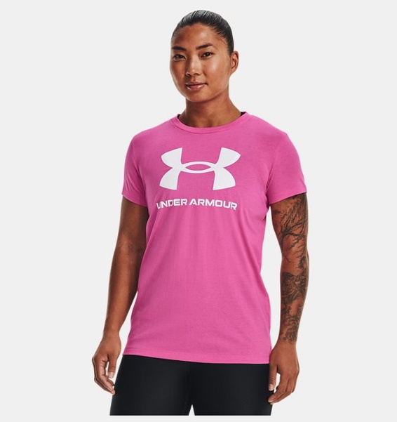 Pembe Kadın UA Sportstyle Graphic Kısa Kollu T-shirt