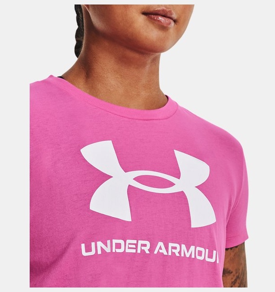 Pembe Kadın UA Sportstyle Graphic Kısa Kollu T-shirt