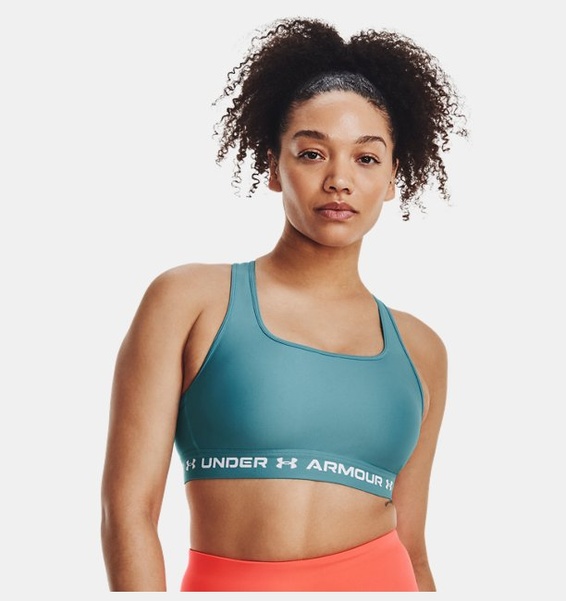 Mavi Kadın UA Crossback Mid Spor Sütyeni