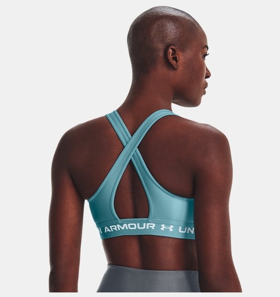 Mavi Kadın UA Crossback Mid Spor Sütyeni