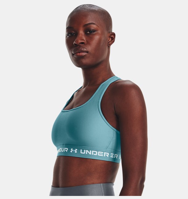 Kadın UA Crossback Mid Spor Sütyeni Mavi