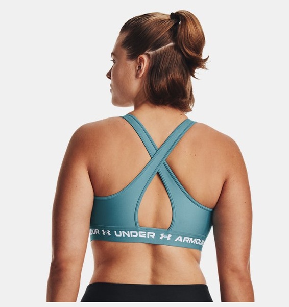 Mavi Kadın UA Crossback Mid Spor Sütyeni