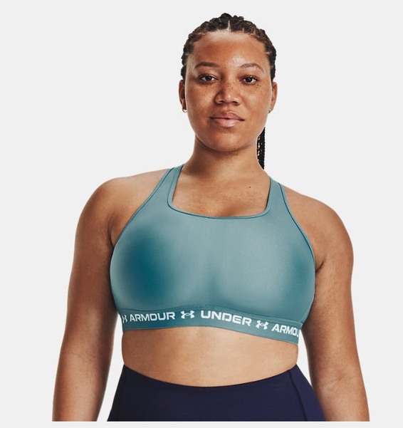 Mavi Kadın UA Crossback Mid Spor Sütyeni