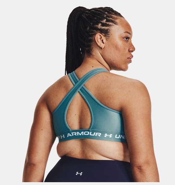Mavi Kadın UA Crossback Mid Spor Sütyeni
