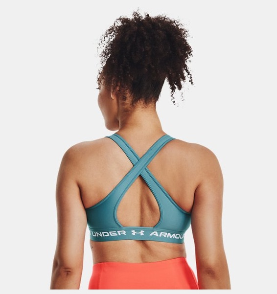 Mavi Kadın UA Crossback Mid Spor Sütyeni