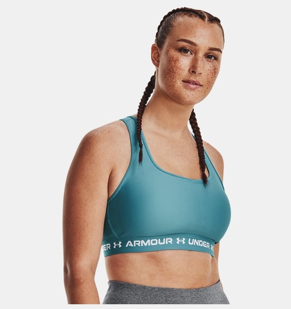 Mavi Kadın UA Crossback Mid Spor Sütyeni