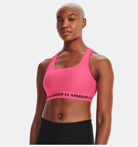 Pembe Kadın UA Crossback Mid Spor Sütyeni