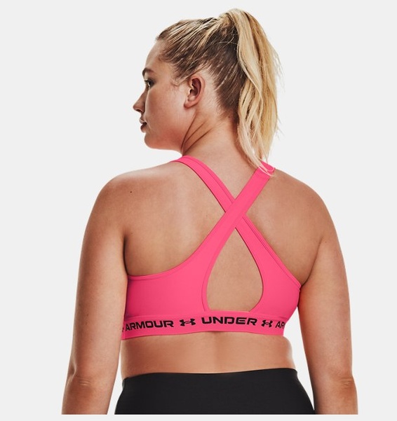 Pembe Kadın UA Crossback Mid Spor Sütyeni