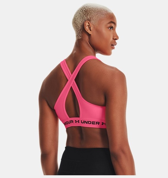 Pembe Kadın UA Crossback Mid Spor Sütyeni