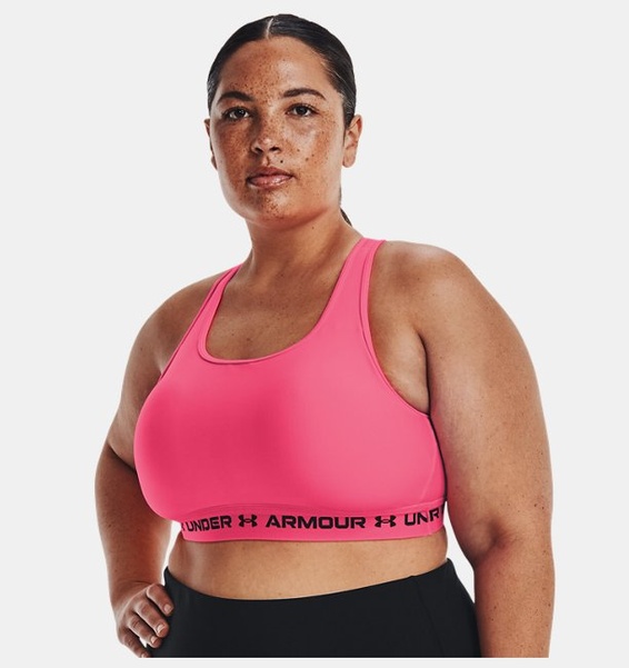 Pembe Kadın UA Crossback Mid Spor Sütyeni