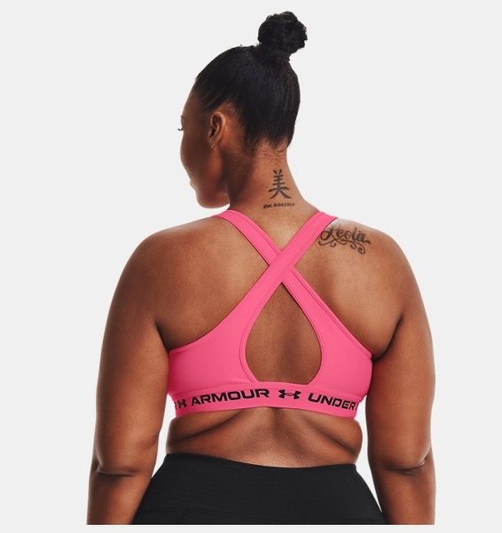 Pembe Kadın UA Crossback Mid Spor Sütyeni