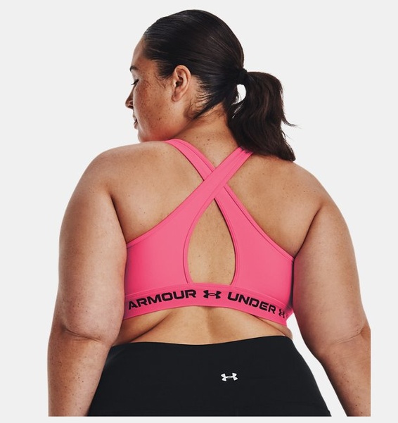Pembe Kadın UA Crossback Mid Spor Sütyeni