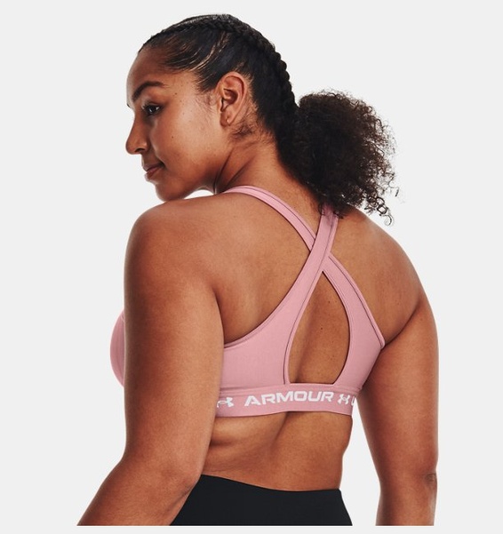 Pembe Kadın UA Crossback Mid Spor Sütyeni
