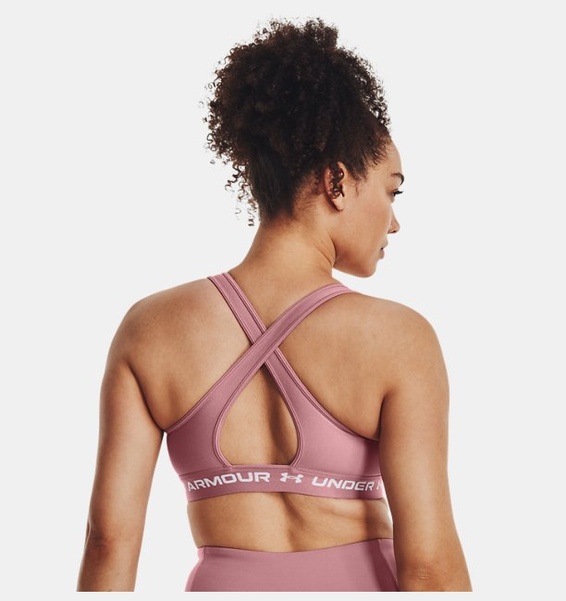 Pembe Kadın UA Crossback Mid Spor Sütyeni