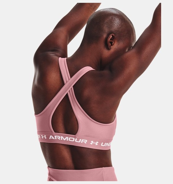 Pembe Kadın UA Crossback Mid Spor Sütyeni