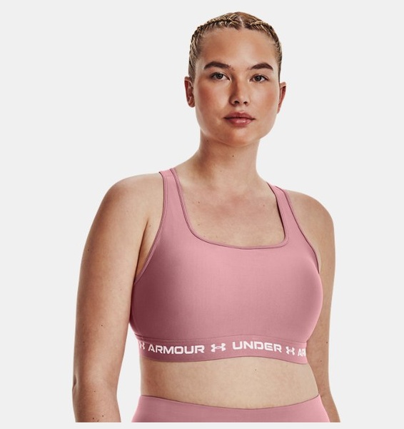 Pembe Kadın UA Crossback Mid Spor Sütyeni