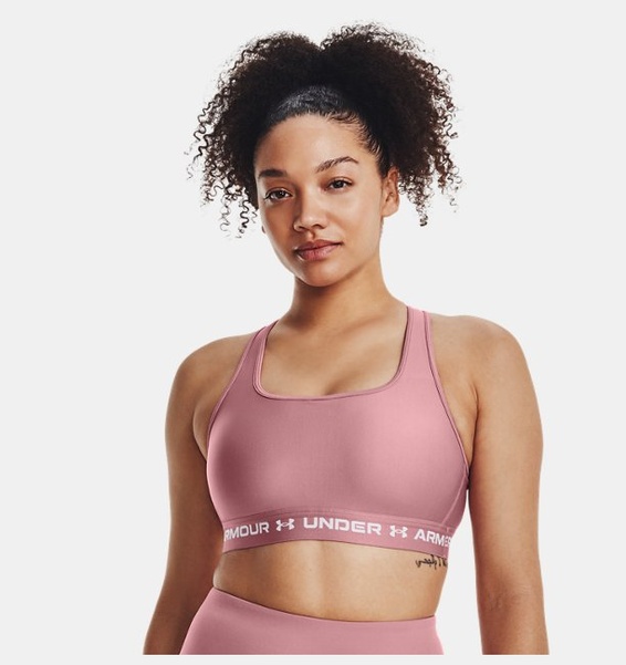 Pembe Kadın UA Crossback Mid Spor Sütyeni