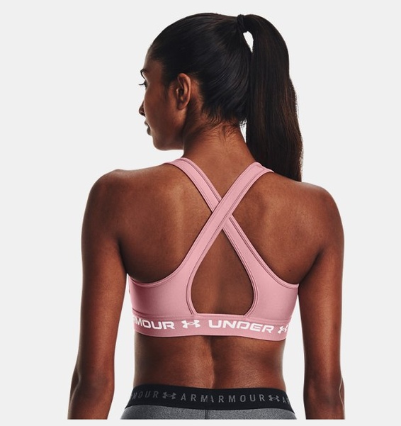 Pembe Kadın UA Crossback Mid Spor Sütyeni