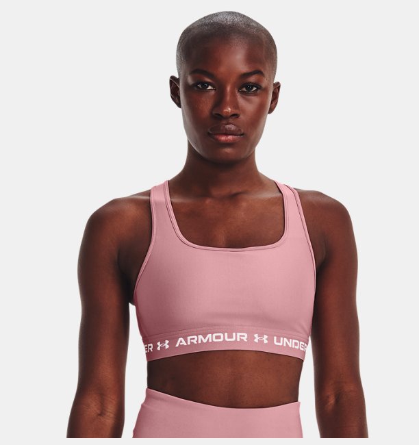 Kadın UA Crossback Mid Spor Sütyeni Pembe