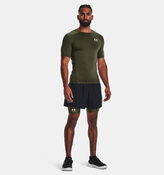 Yeşil Erkek UA HG Armour Comp Kısa Kollu Tişört