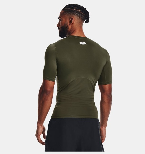 Yeşil Erkek UA HG Armour Comp Kısa Kollu Tişört
