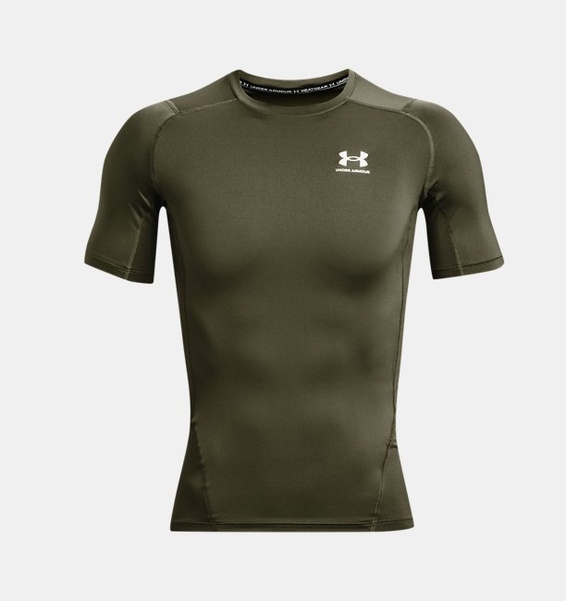 Yeşil Erkek UA HG Armour Comp Kısa Kollu Tişört