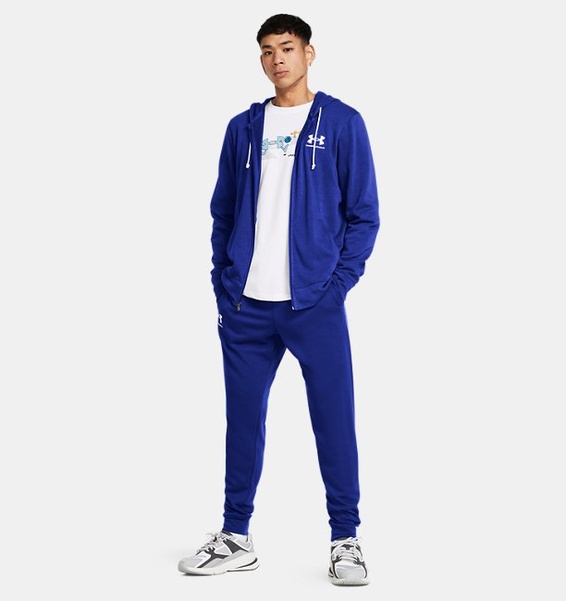 Mavi Erkek UA Rival Terry LC Tam Fermuarlı Sweatshirt