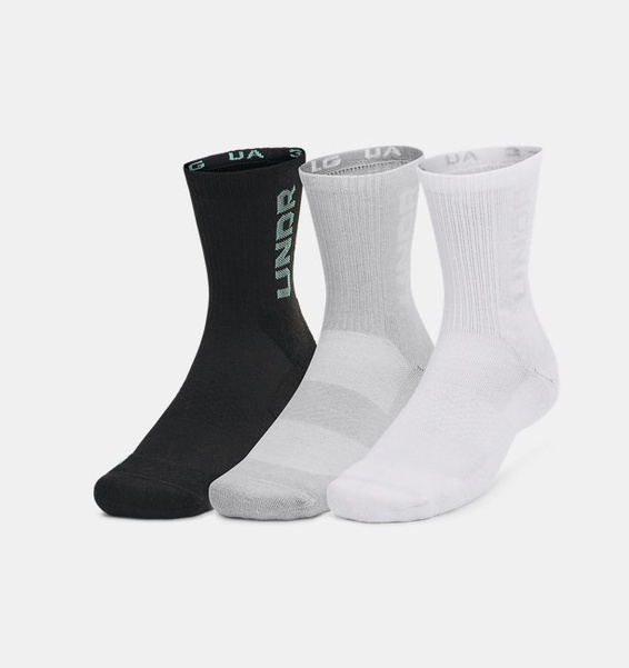 Siyah Unisex UA 3-Maker 3’lü Paket Mid-Crew Çorap