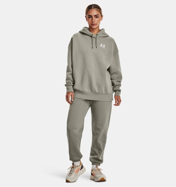 Yeşil Kadın UA Icon Fleece Oversized Kapüşonlu Üst